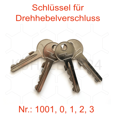 Schlüssel für Drehhebelverschluss Nr. 1001, 0, 1, 2, 3
