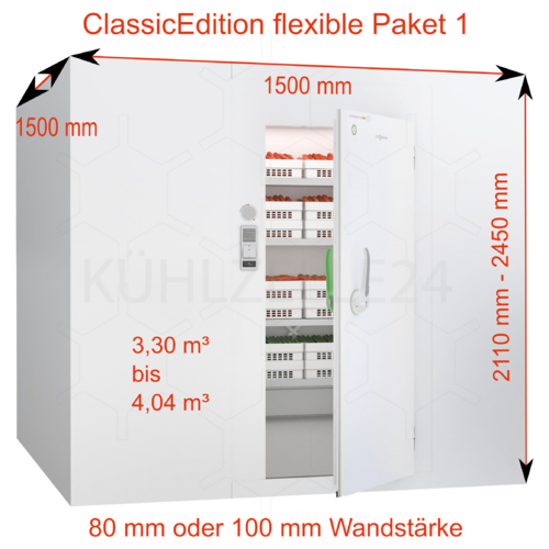 Viessmann Kühl-/ Tiefkühlzelle ClassicEdition flexible Paket 1 Maß: 1500 x 1500