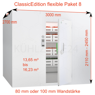Viessmann Kühl-/ Tiefkühlzelle ClassicEdition flexible Paket 8 Maß: 3000 x 2700