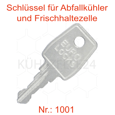 Schlüssel für Frischhaltezelle und Abfallkühler Nr. 1001