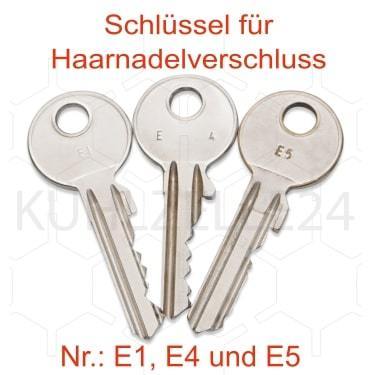 Schlüssel für Verschluss Nr. E1, E2. E3, E4, E5, E6, E8, E9 & E10