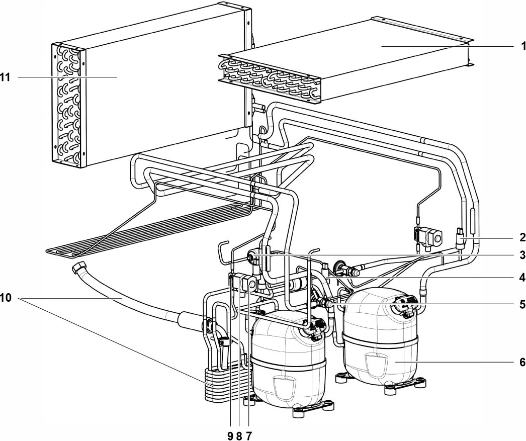 Explosionszeichnung WMC4 1800 – Kältekreis Standard