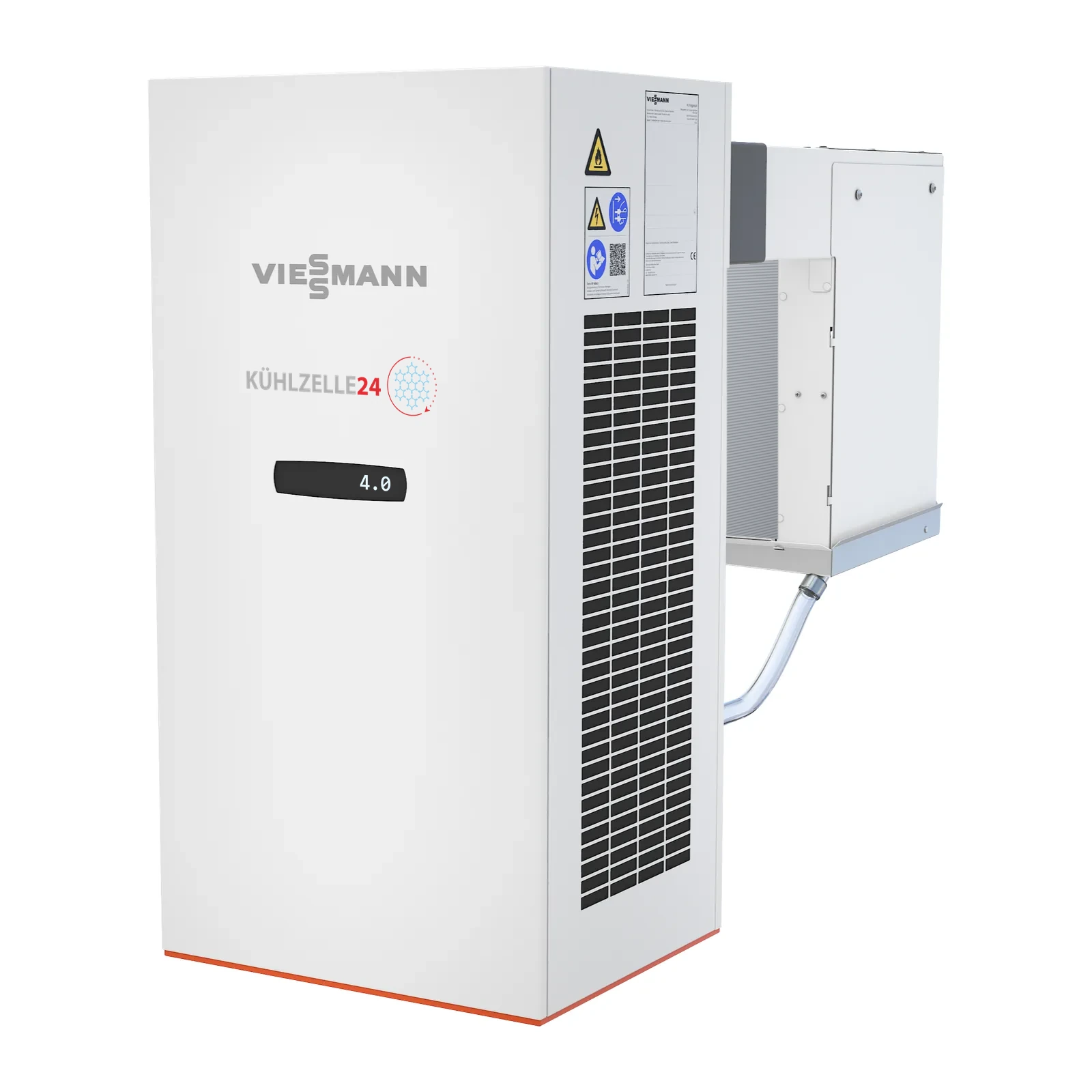 Viessmann Kühlaggregat TectoCore WMx5, Schrägansicht von vorne rechts mit Verdampferteil