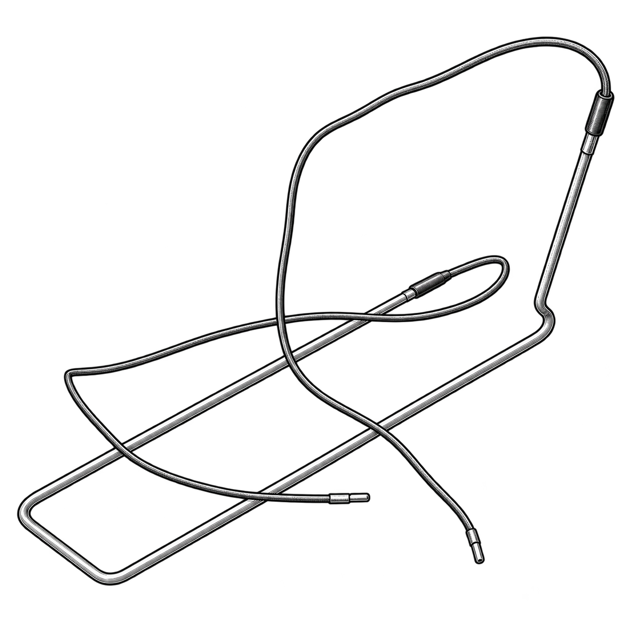Technische Illustration eines Heizstabs als Kabelschleife mit Anschlusshülsen, Symbolbild
