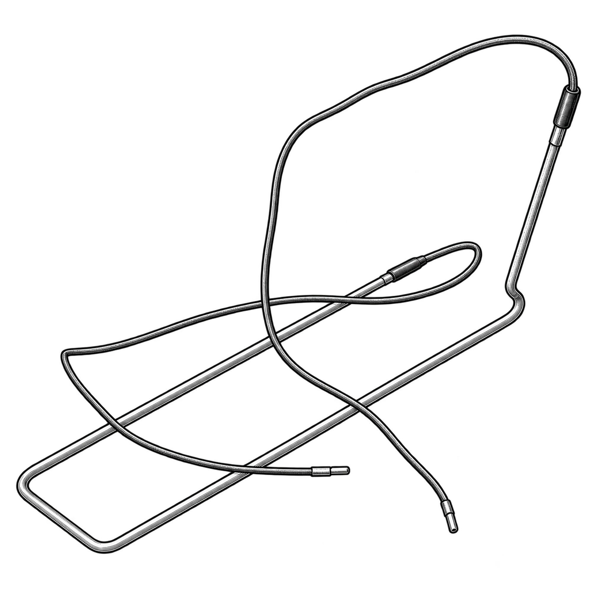 Technische Illustration eines Heizstabs als Kabelschleife mit Anschlusshülsen, Symbolbild